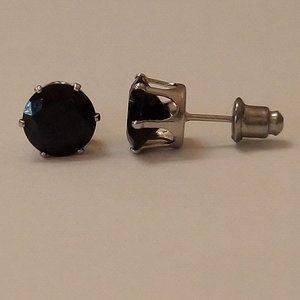 Black Diamond CZ Post Earrings